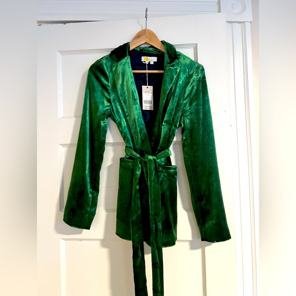 NWT Boden Rosebury Green Velvet Jacket - Size 4